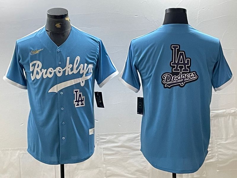 Men Los Angeles Dodgers Blank Light blue Throwback 2024 Nike MLB Jersey style 9->los angeles dodgers->MLB Jersey